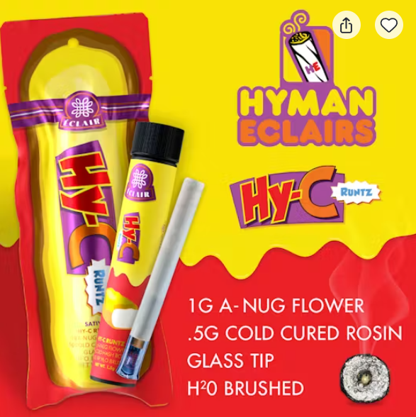 Hy-C Runtz | Infused Eclair Donut Pre-roll | 1.5g | Hybrid