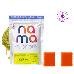 euphoria | Gummies | 2pk | Sativa-Hybrid | Super Lemon Haze | Blood Orange | Daytime | Live Resin | Fast Acting | Real Fruit | 100mg