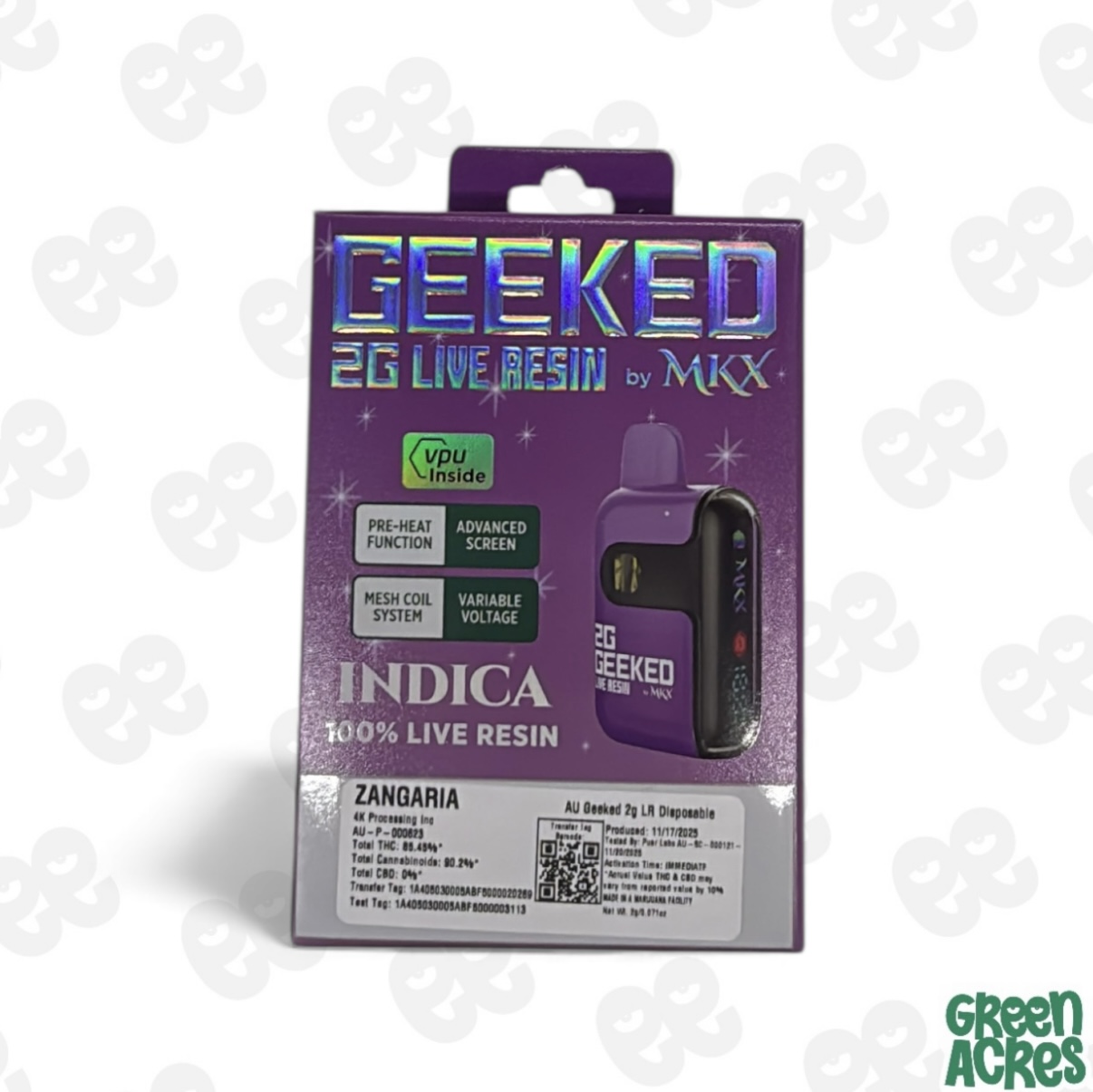 Zangaria Live Resin Vape Disposable