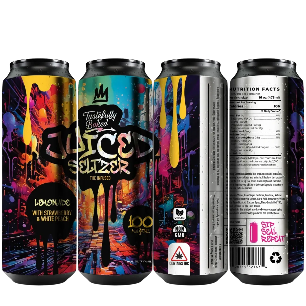 Juiced Strawberry Peach Lemonade Seltzer