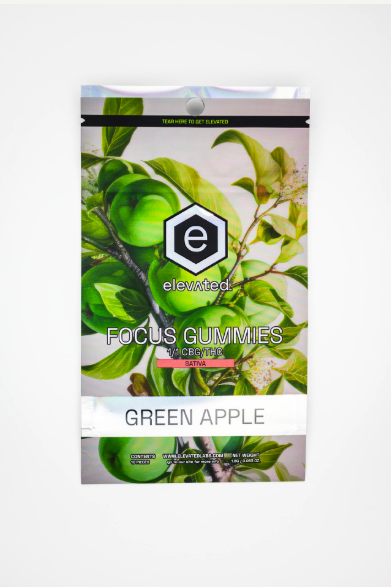 Elevated Rare Gummies-Green Apple Focus (S) 100mg 1:1 THC:CBG