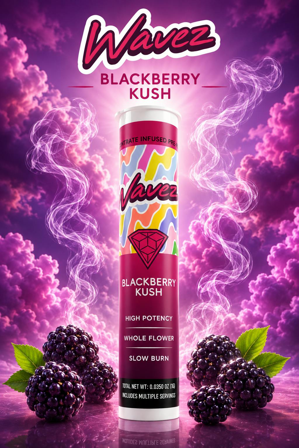 Blackberry Kush Infused Pre-Roll | 1G