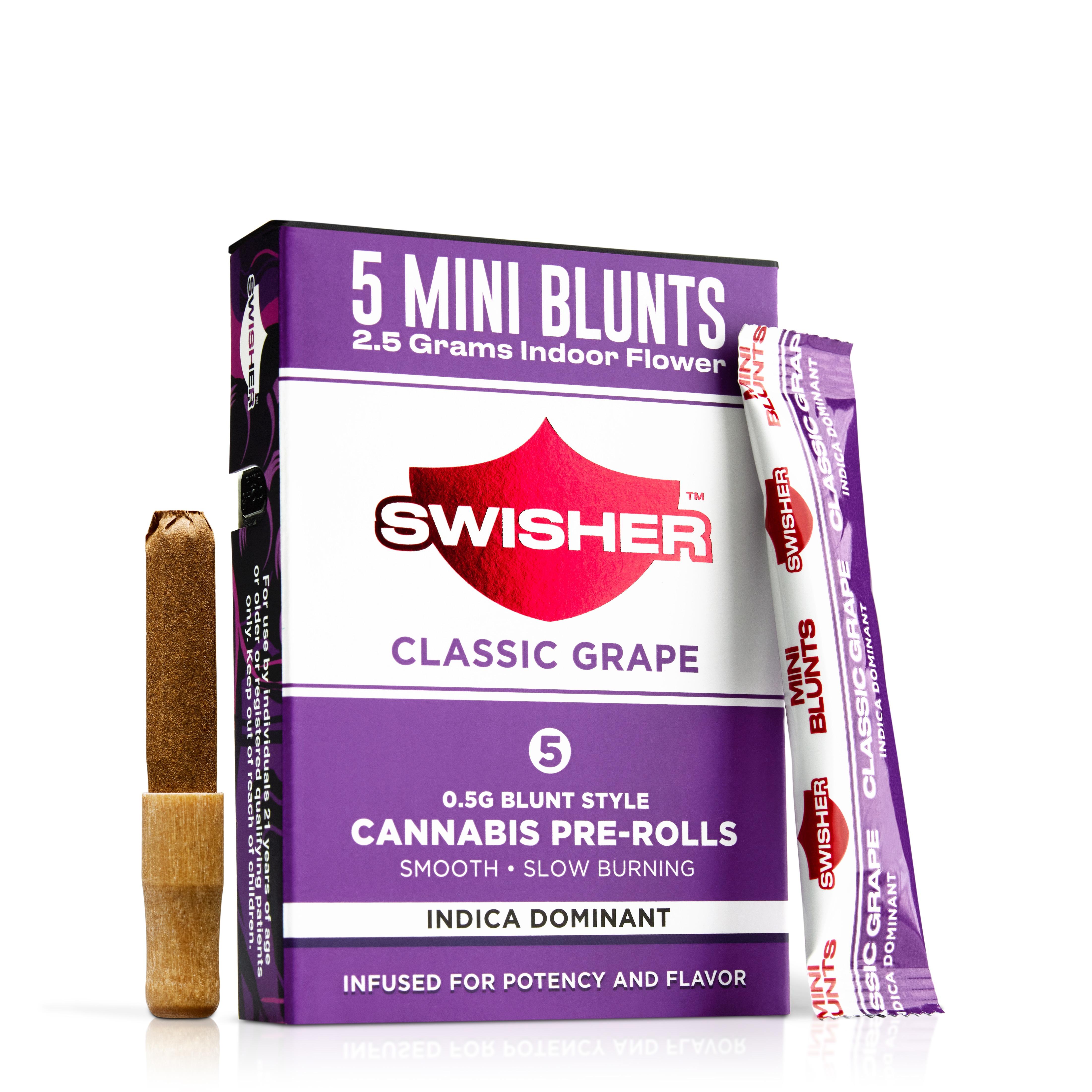 Swisher | Preroll | Infused Blunt | Classic Grape | 2.5g | 5pk