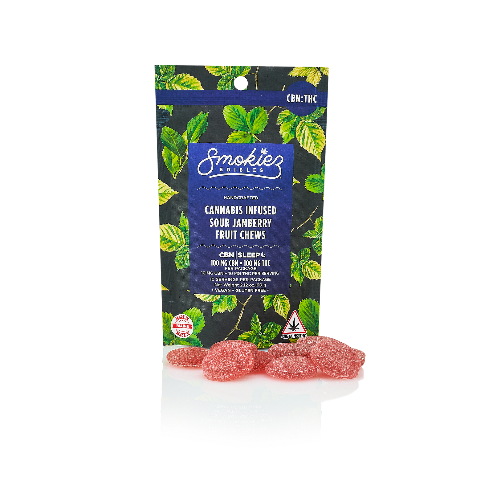 Smokiez | 1:1 CBN Sour Jamberry Fruit Chews | 100mg