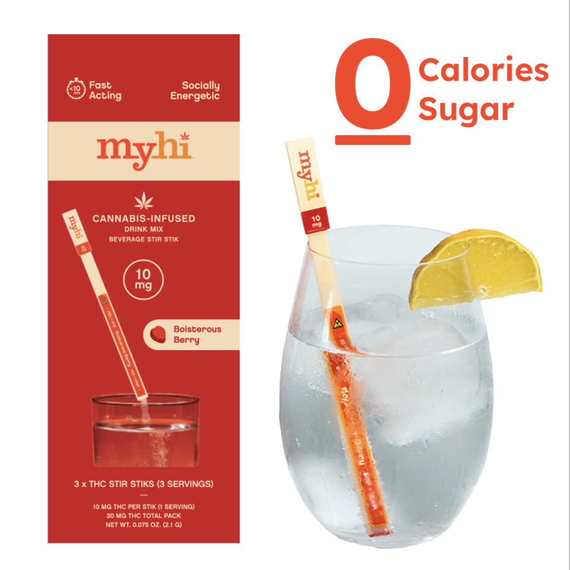 MyHi - Boisterous Berry THC Stir Sticks 3pk - 30mg