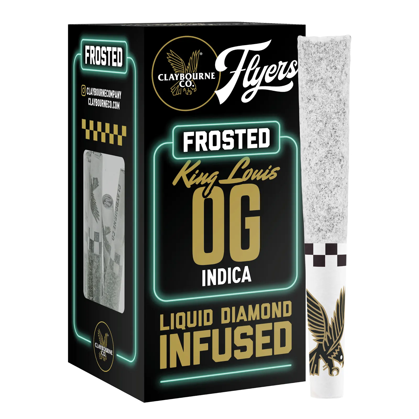 Claybourne Co. | Frosted Flyers | Diamond Infused and Coated 0.5g 5pk Prerolls | King Louie OG