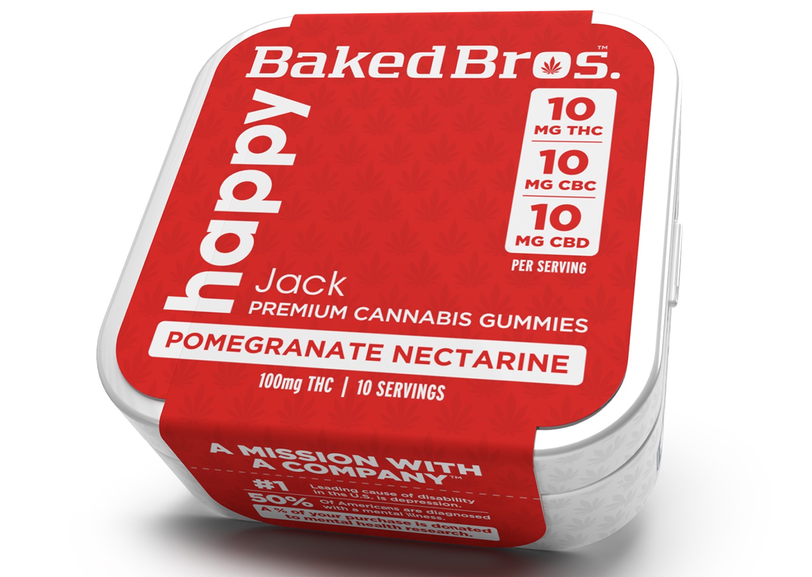 Pomegranate Nectarine Happy Gummies | 100mg | 1:1:1 THC:CBD:CBC