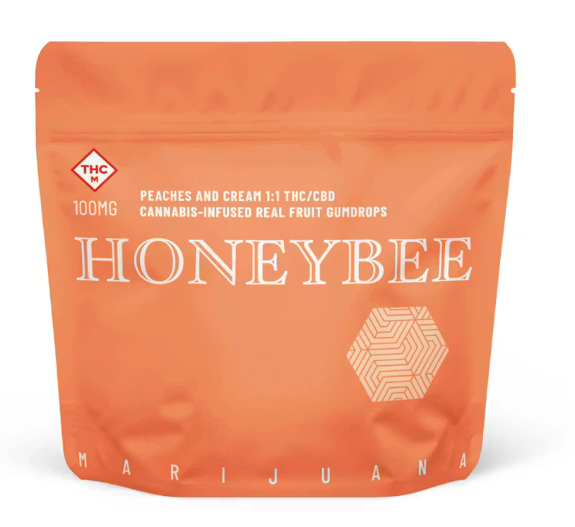 Honey Bee - Peaches and Cream 1:1 100mg Gumdrops 20pk