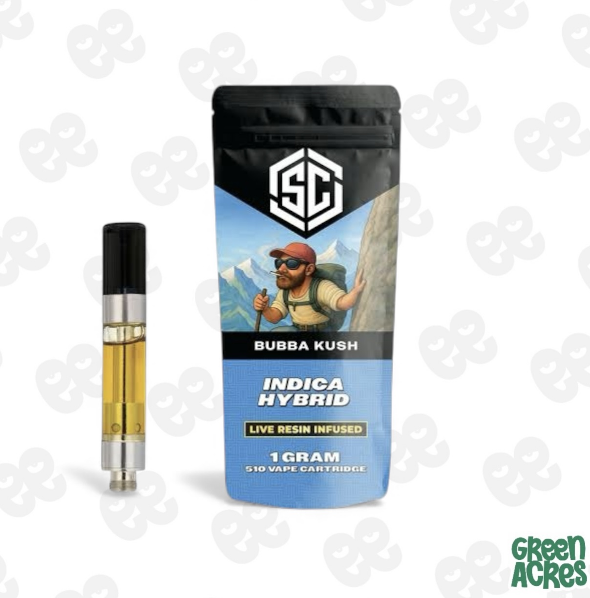 The SC: Bubba Kush 1G Live Resin Infused Cart | Green Acres - Westland