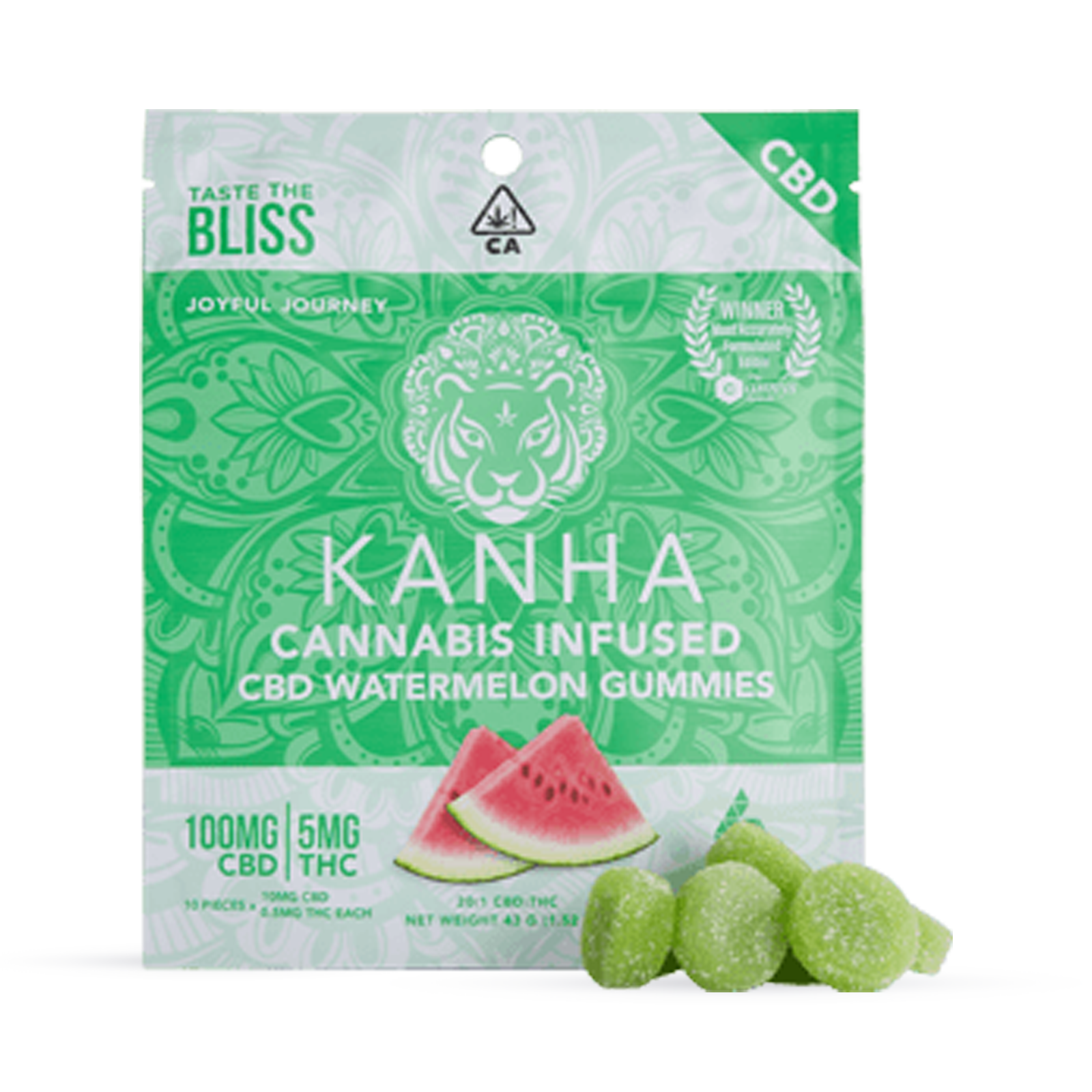 CBD - Watermelon Gummy - 20:1/CBD:THC - 100MG