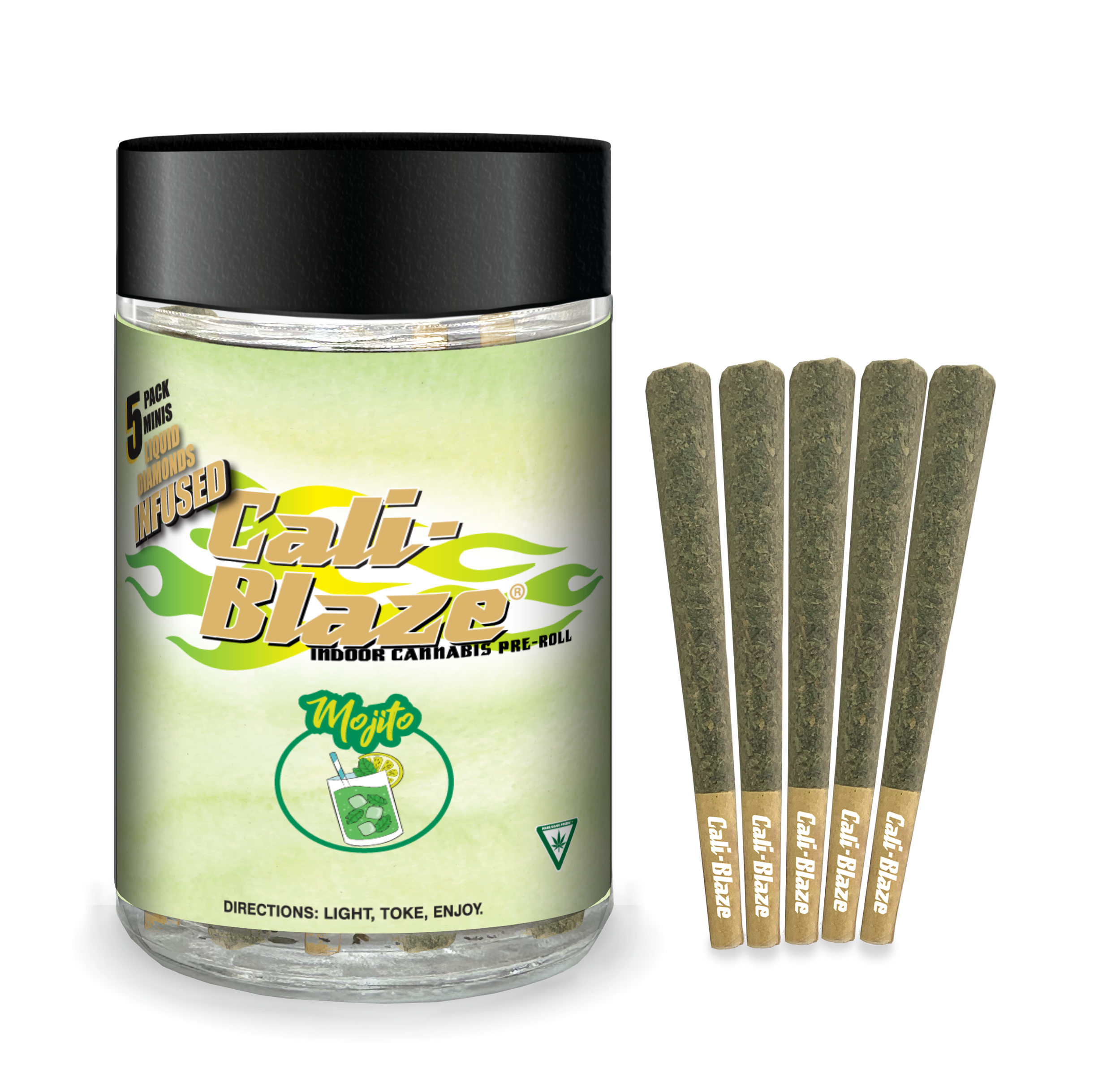 Cali Blaze | Mojito | Infused Pre-Roll 5pk
