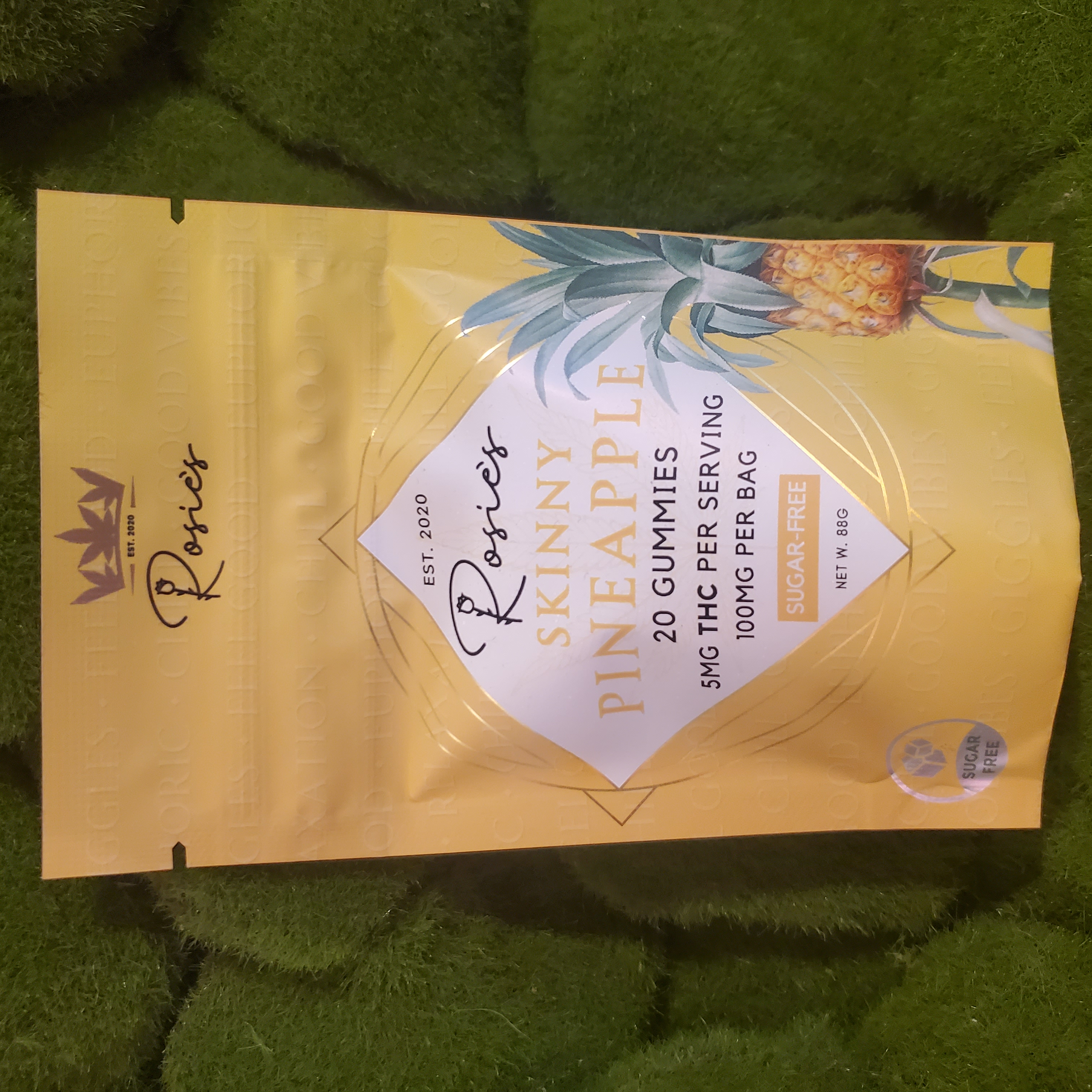 100mg Edible Pack | Sugar Free Skinny Pineapple Gummies