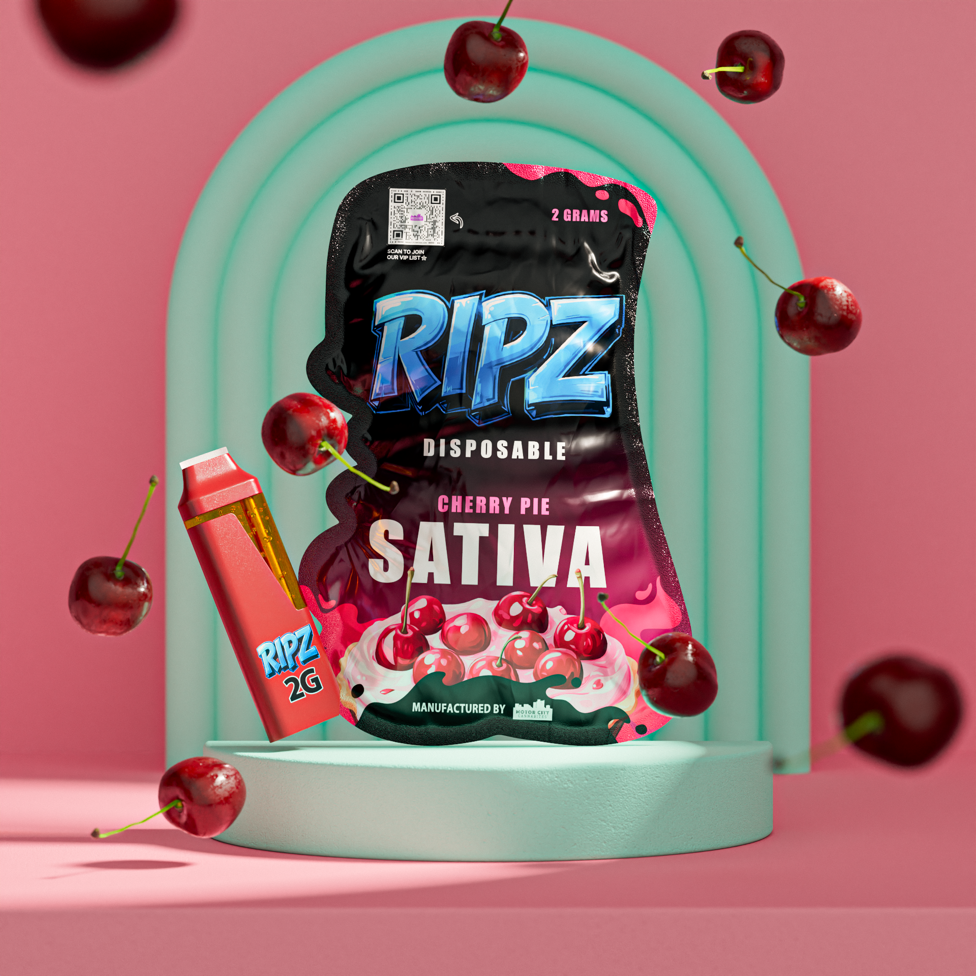 CHERRY PIE | SATIVA | DISPOSABLE VAPE | 2G | REC