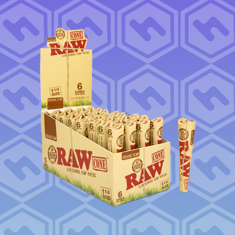 RAW | Organic Cones | 6 Pack | 1 ¼ Size