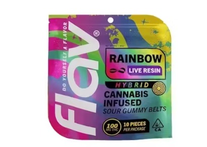 Flav - Rainbow Sour Gummy Belts 10pk - 100mg