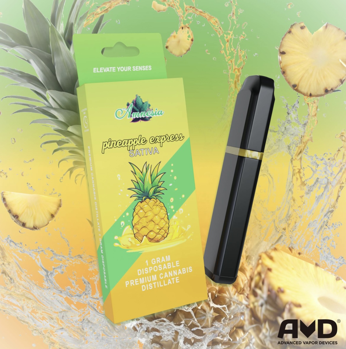Amnesia: Pineapple Express 1g Vape Disposable | Green Acres - Detroit 8 Mile