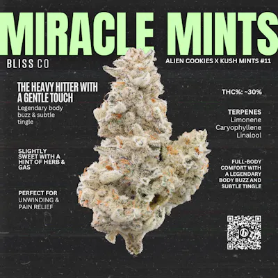 Flower | Bliss Co. | Miracle Mints | 3.5g Whole Bud