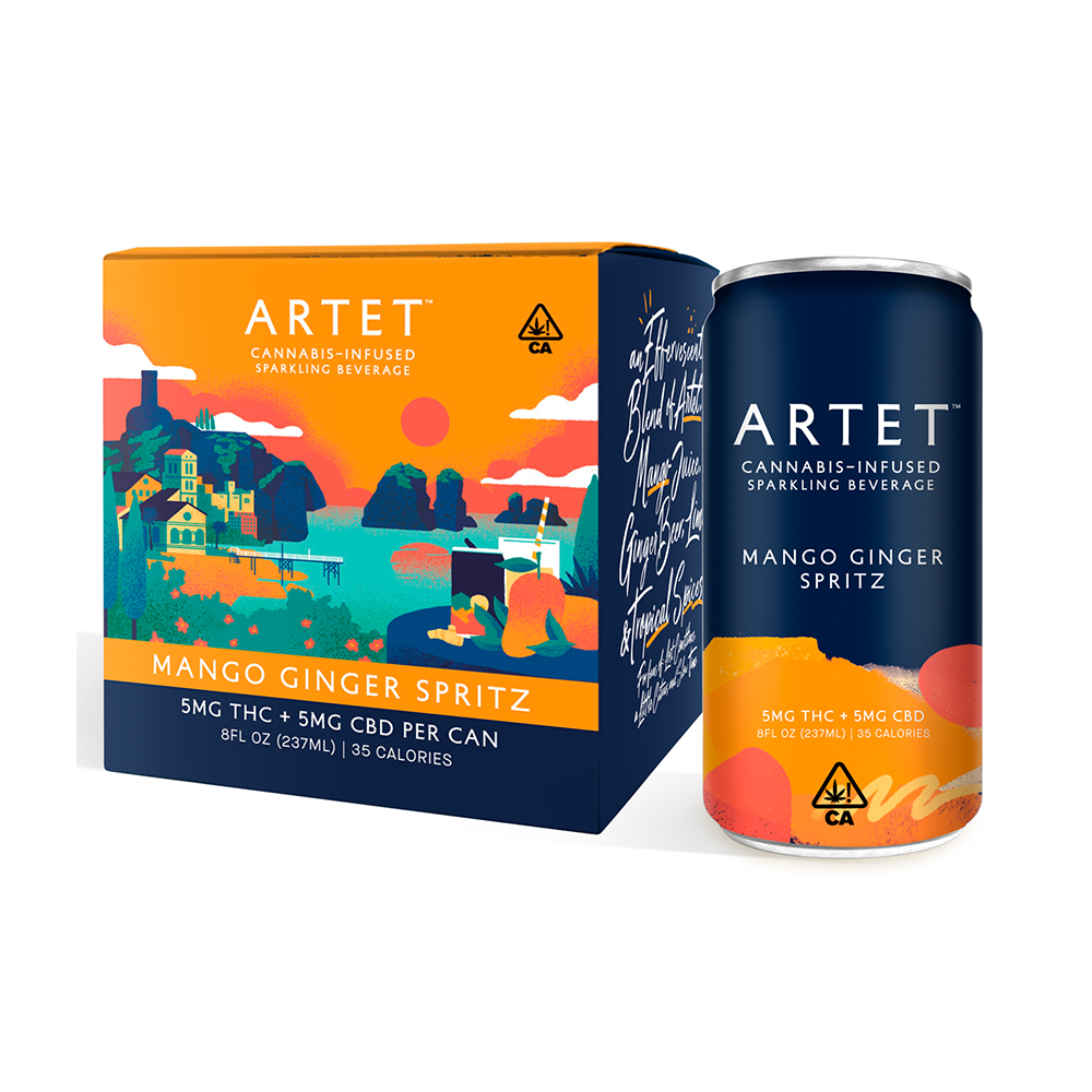 ARTET Drink 100mg: Mango Ginger Spritz 8oz 4pk