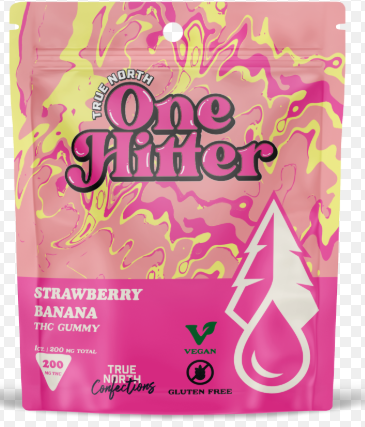 True North One Hitter - Strawberry Banana - 200mg Single Gummy