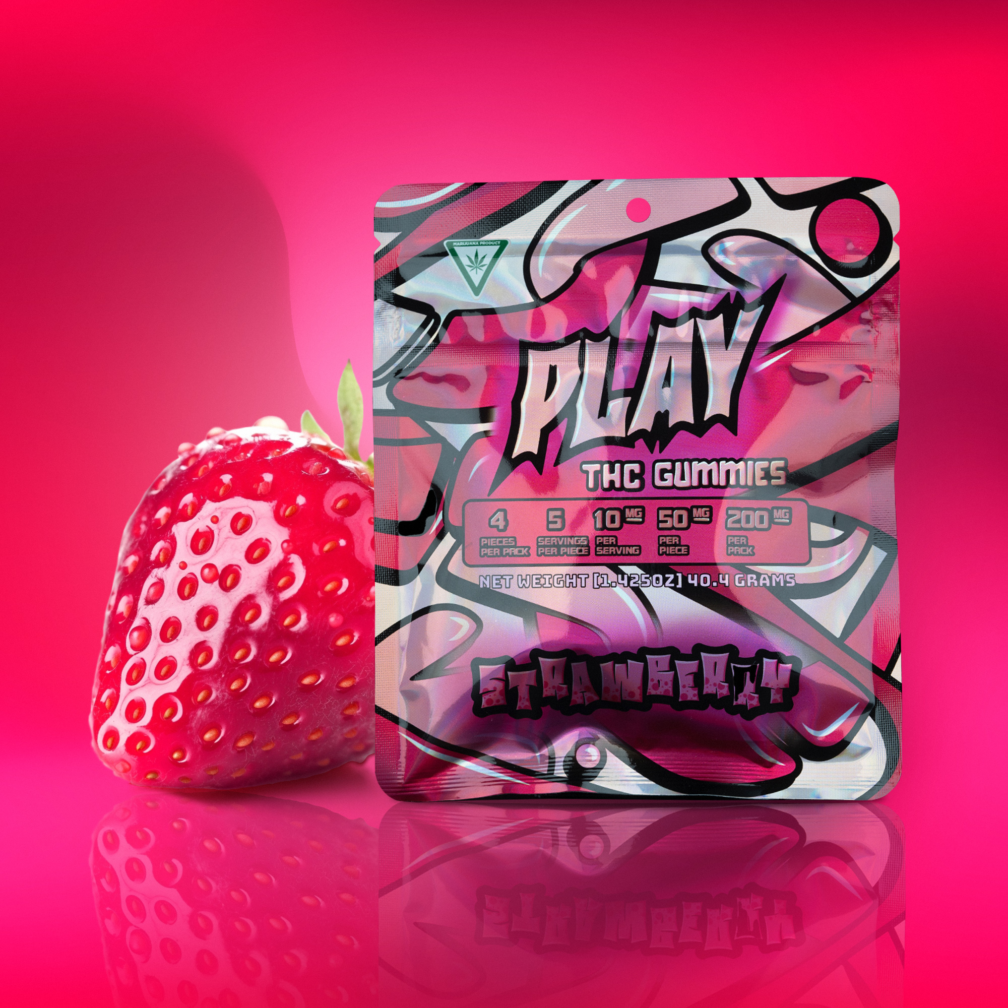 Play | Strawberry | 200mg | Gummies | Adrian, MI Dispensary | My
