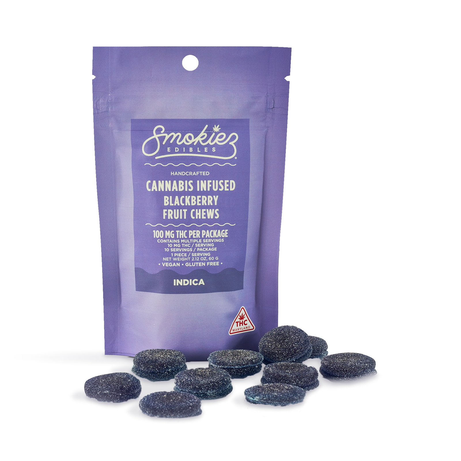 Blackberry | Indica Fruit Chews | Smokiez