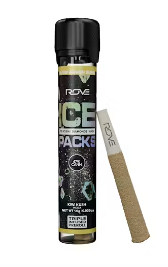 Rove Ice Packs I Kiwi Kush Rosin, Diamond, Hash Infused Pre Roll product photo