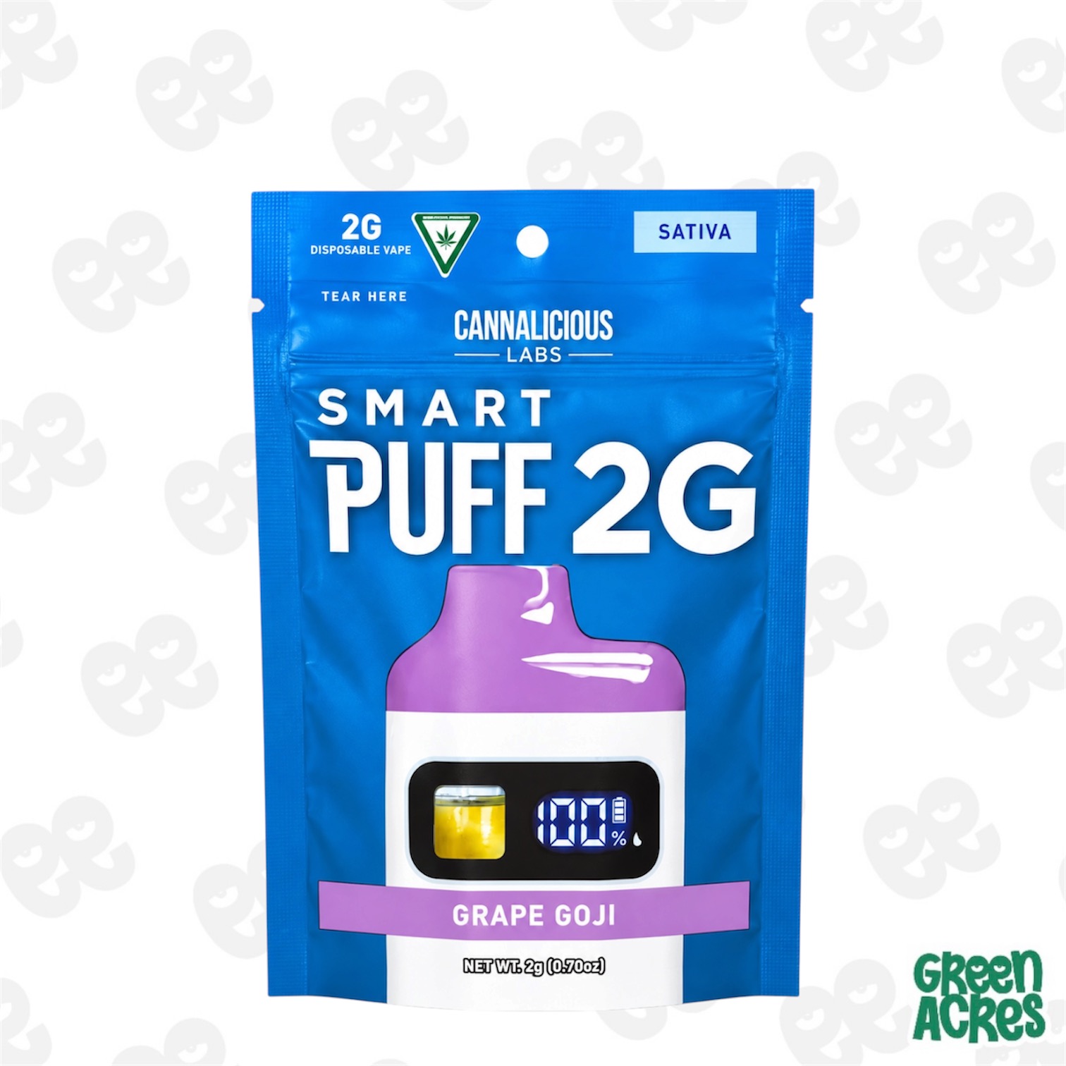 Cannalicious: Grape Goji 2G SmartPuff Vape Disposable (S)