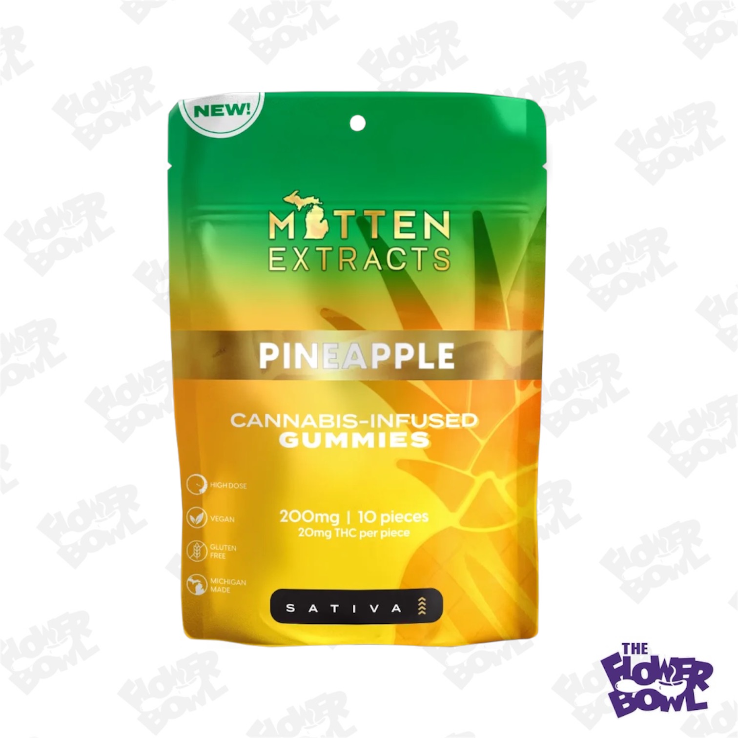 Mitten Extracts: Pineapple 200mg Gummies (S)