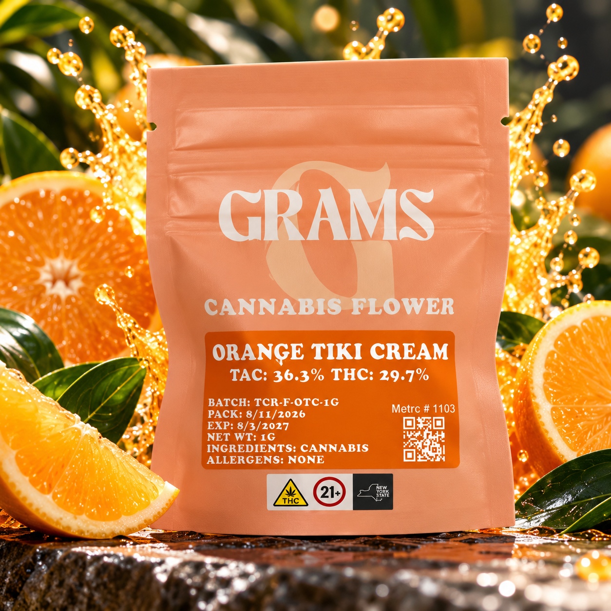 Grams | Orange Tiki Cream | Sativa | Flower | 1g - Dime Bag