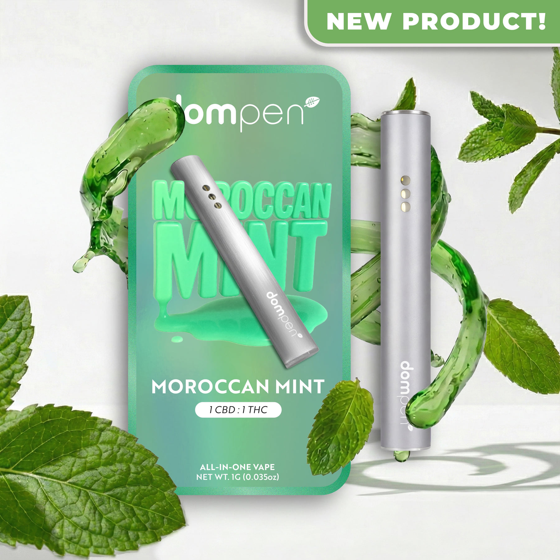 Dompen | Moroccan Mint 1:1 THC:CBD Disposable Vape | 1g