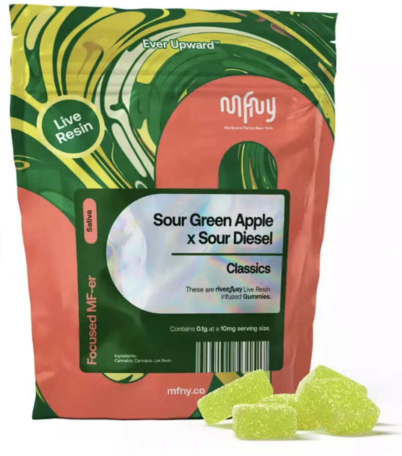 Sour Green Apple x Sour Diesel  | Live Resin Gummies | 10pk | 100mg