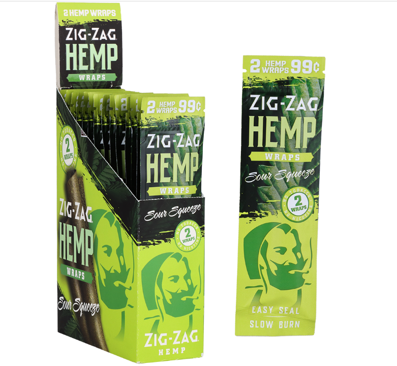 Zig Zag Hemp Wraps | Sour Squeeze | 2pc