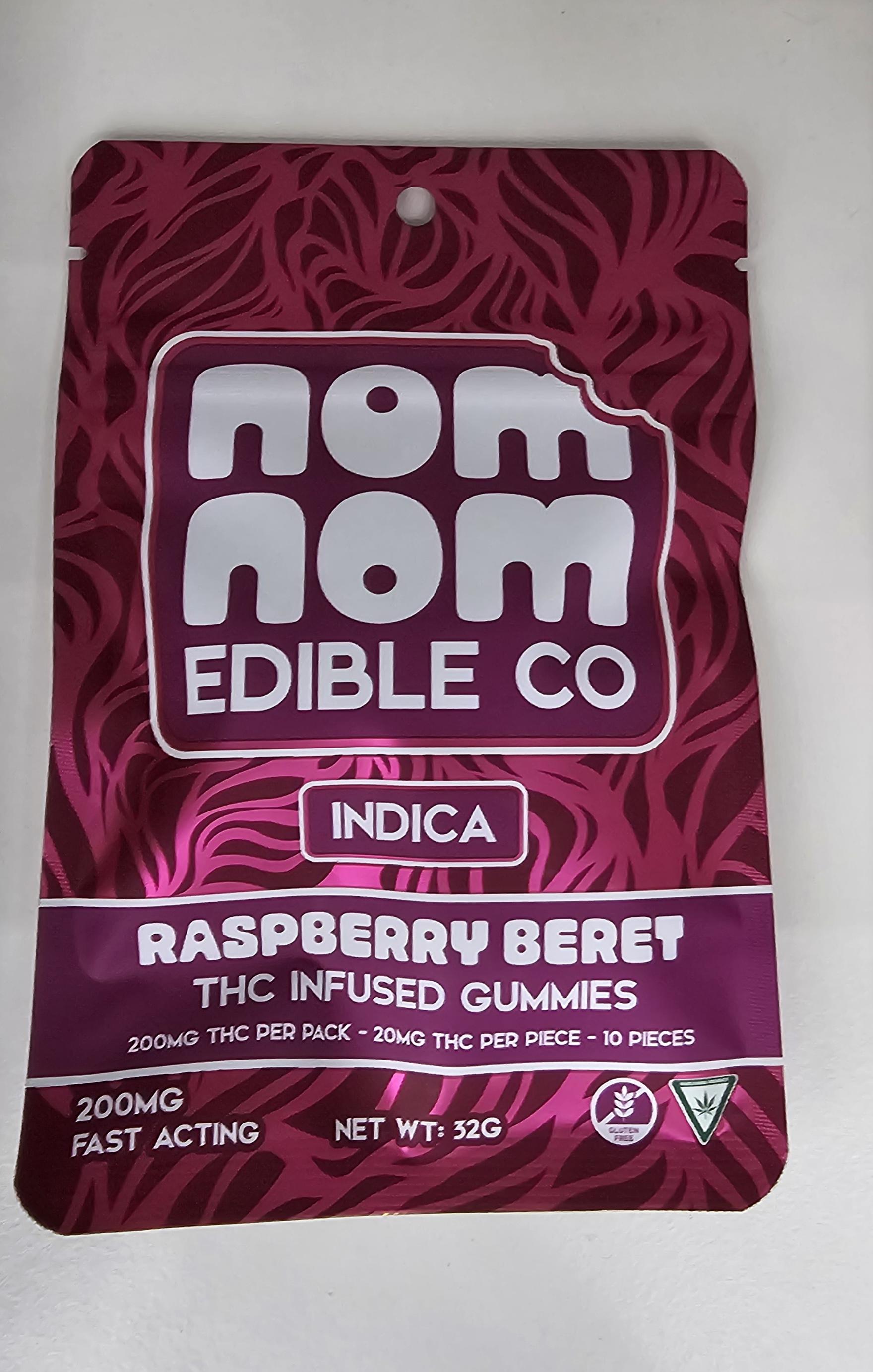 NOM NOM Raspberry Beret 200mg Gummies