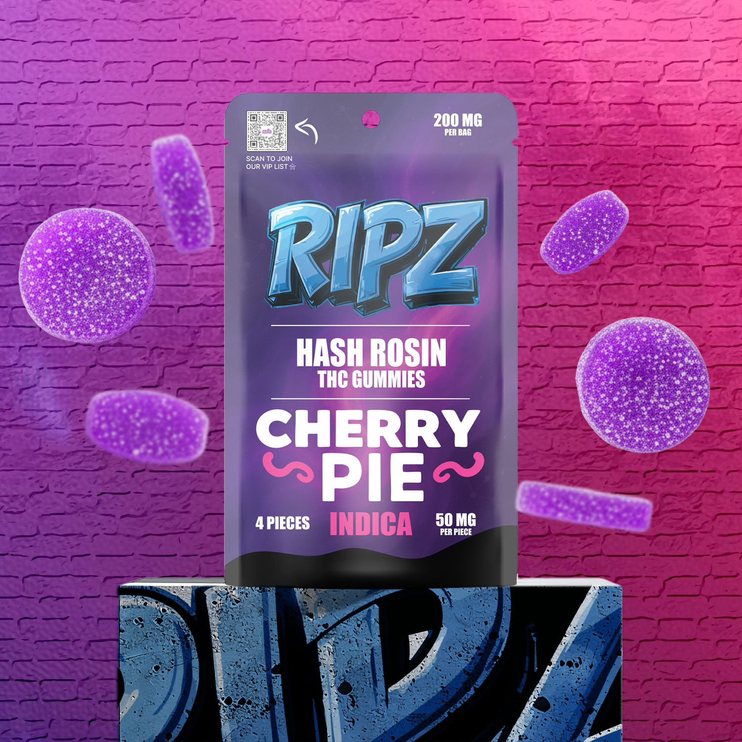 Cherry Pie | 50mg x 4pk | Hash Rosin Infused