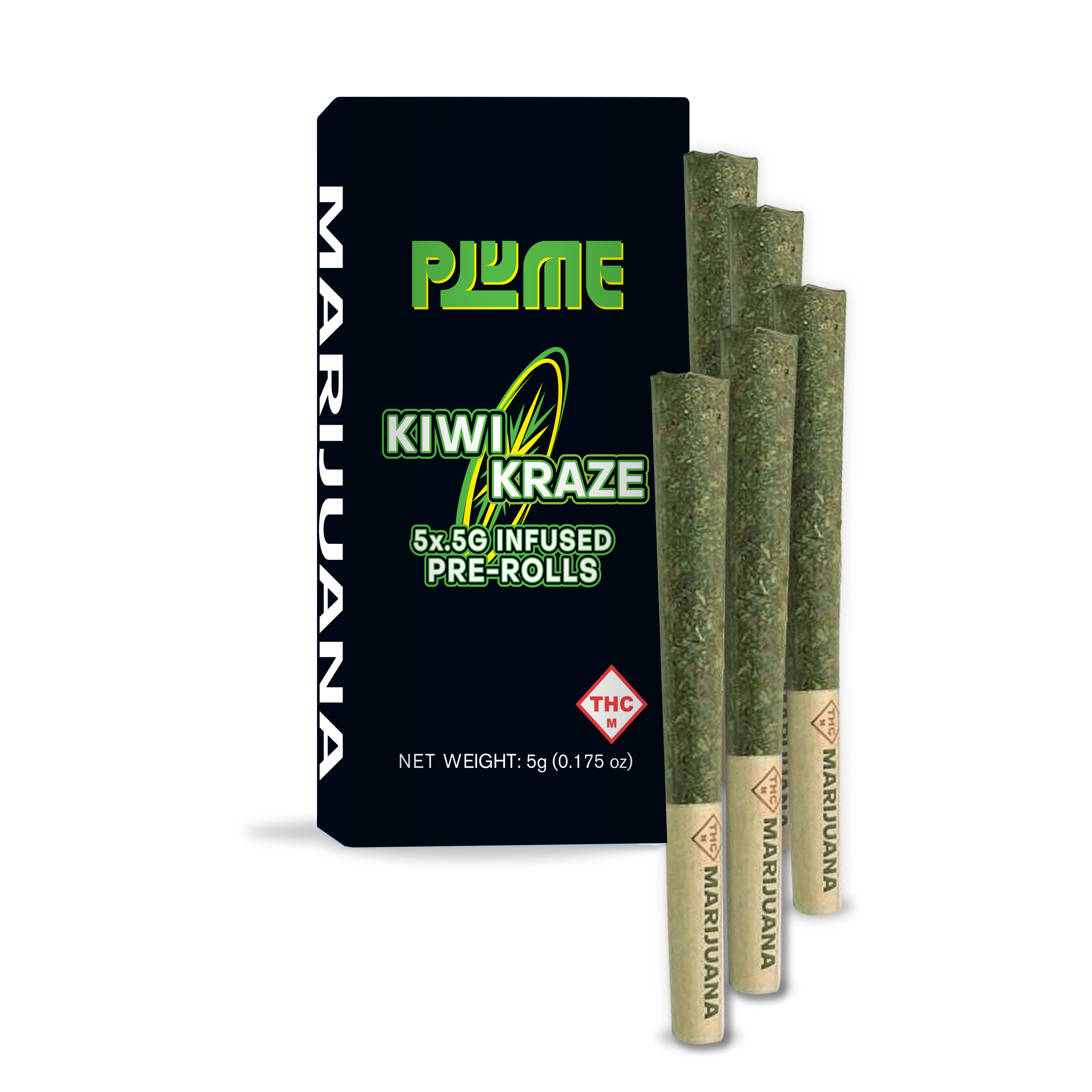 INFUSED PRE-ROLL PACK KIWI KRAZE (H) [5PK] .5G