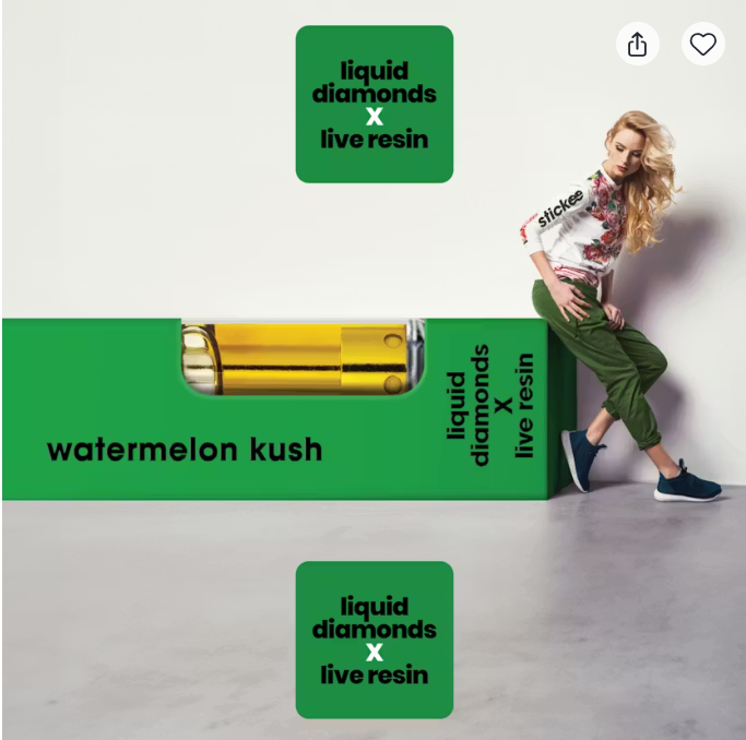 Stickee - Watermelon Kush - 1g Live Resin x LQD Cart