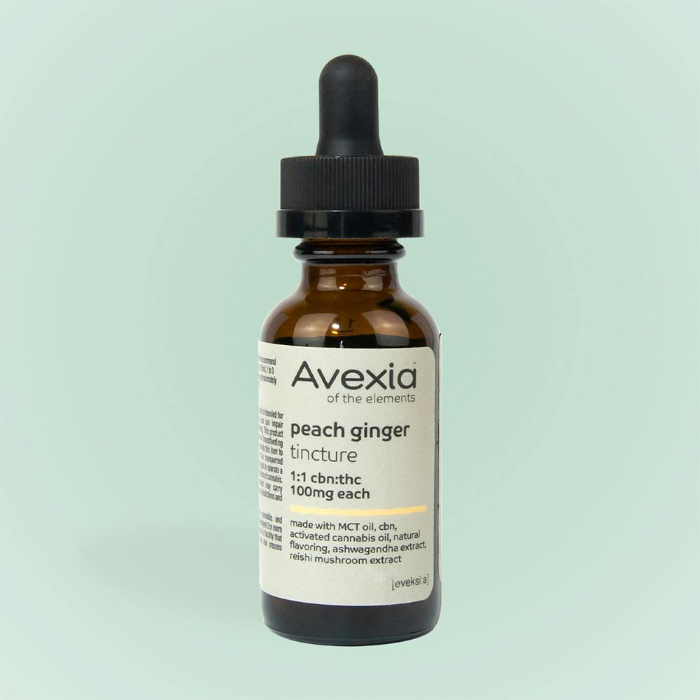 100mg - Tincture (1:1 CBD:THC) - Peach Ginger - Avexia - REC
