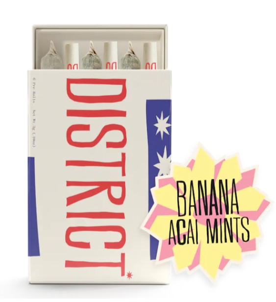 Banana Acai Mints 6 pack Prerolls (.5g x 6)