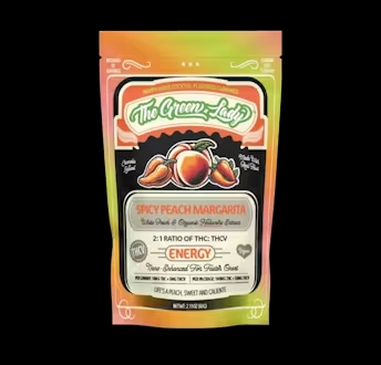 Gummies | 10pk | Spicy Peach Margarita | White Peach and Organic Habaneros | Energy | Nano Enhanced | Vegan | 100mg THC : 50mg THCV