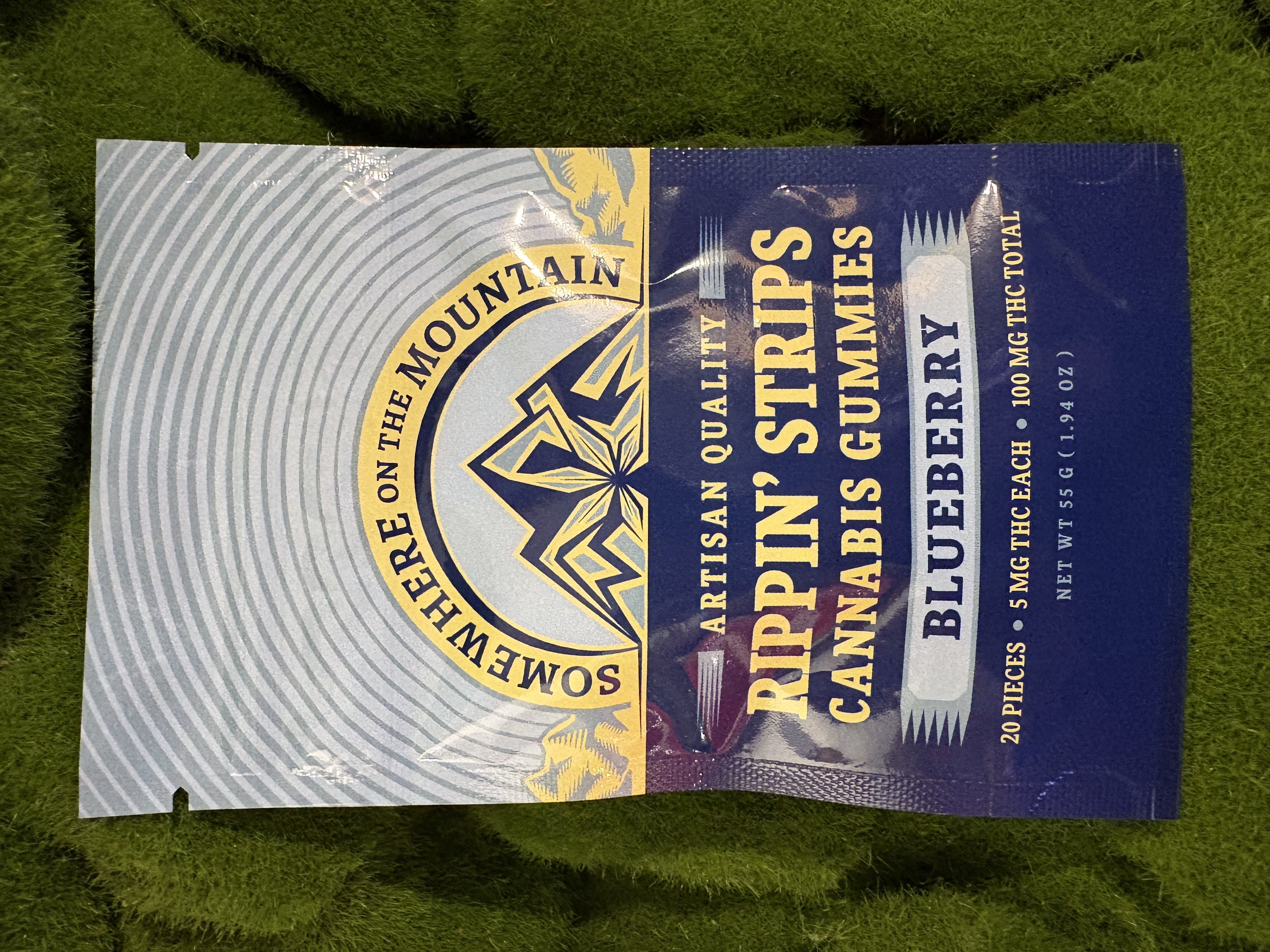 100mg Edible Pack | Blueberry "Rippin' Strips" Gummies