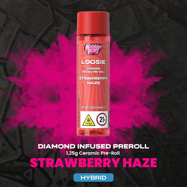Bodega Boyz | Strawberry Haze | Loosie | Diamond Infused Pre Roll | 1.25g