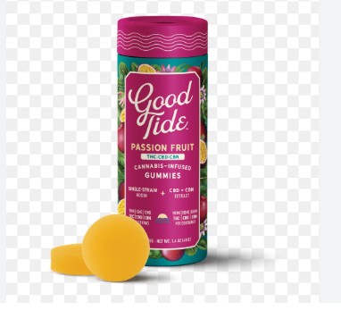 100mg 10pc Passionfruit 1:1:1 CBD + CBN Rosin - Gummies - Good Tide
