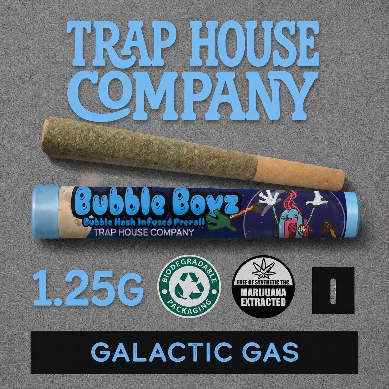 Trap House Company - Galactic Gas - 1.25g Bubble Hash Infused Pre-Roll