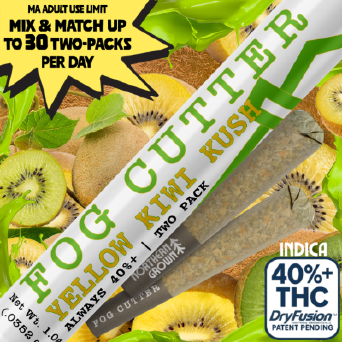Infused Pre-Roll 2 Pack - Yellow Kiwi Kush