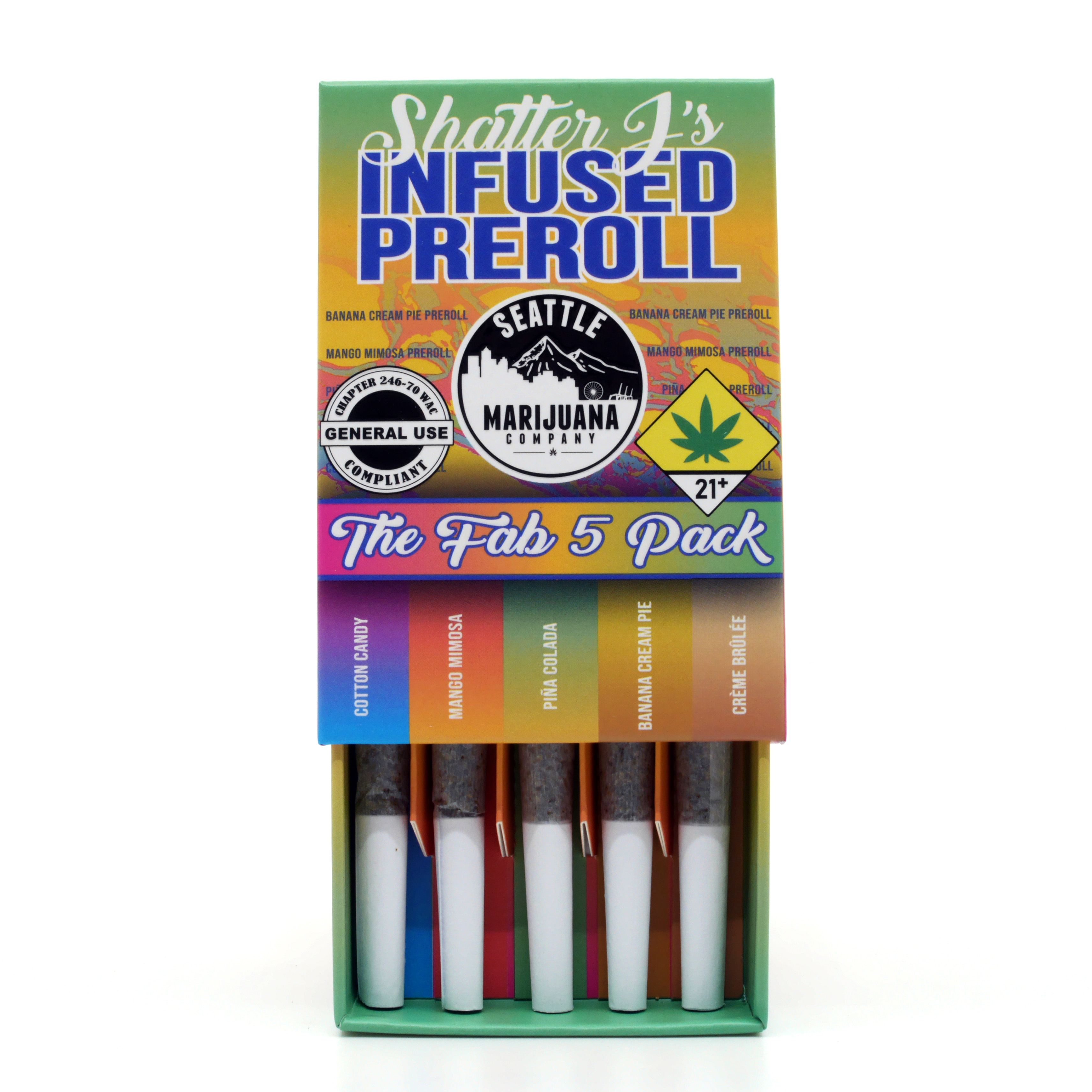 Shattter J's Fabulous 5 Variety Pack (5g) 5pk Infused Pre-Roll Pack