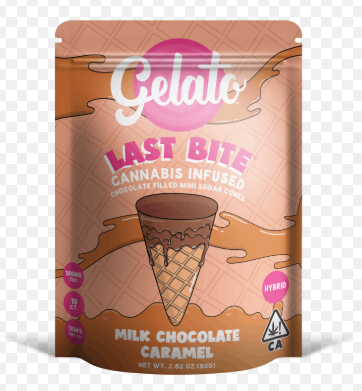 Gelato Last Bite Milk Chocolate Caramel Hybrid Mini Cones 100MG