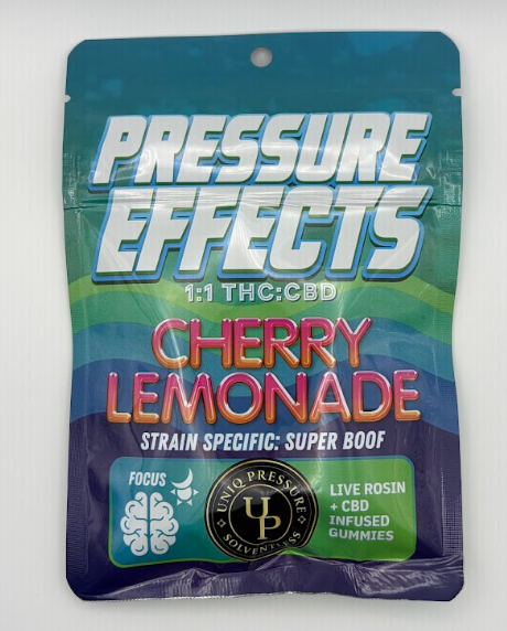 Gummies | Rosin | Cherry Lemonade 1:1 | 200mg THC:CBD | Uniq Pressure Effects