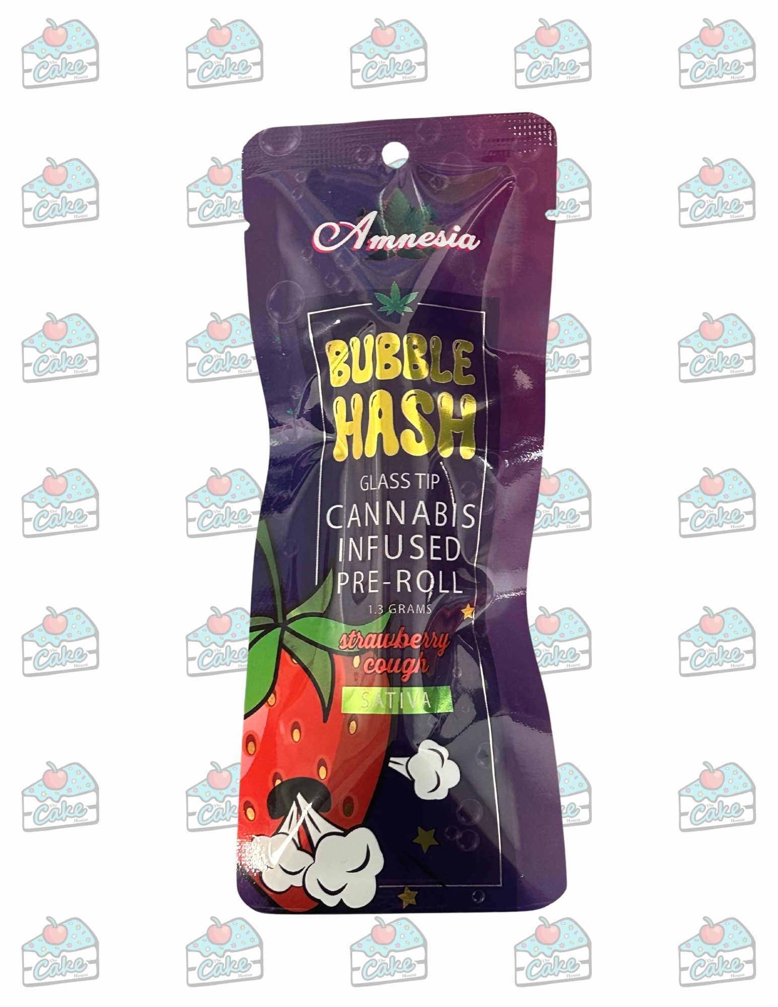 Amnesia - 1.3G Glass Tip Bubble Hash Preroll - Strawberry Cough