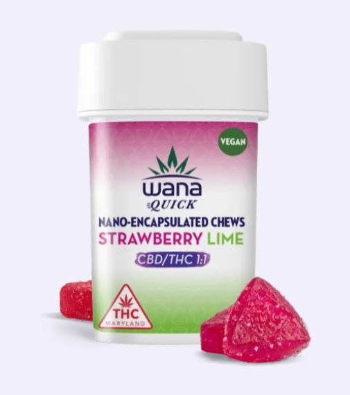 Wana | Strawberry Lime 1:1 Quick Gummies 10pk I 100mg