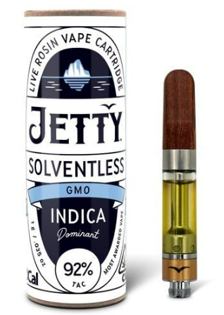 Jetty GMO Indica OCAL Solventless Cartridge